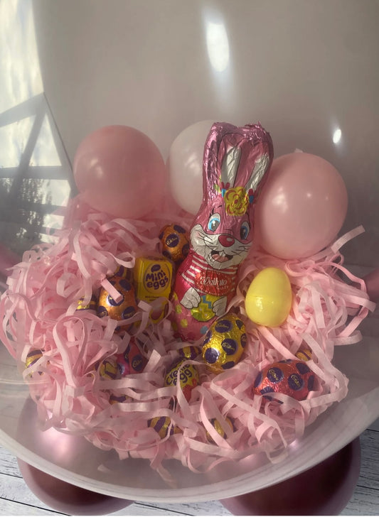Easter Bunny Stuffed Balloon WITH CHOC PURPLE