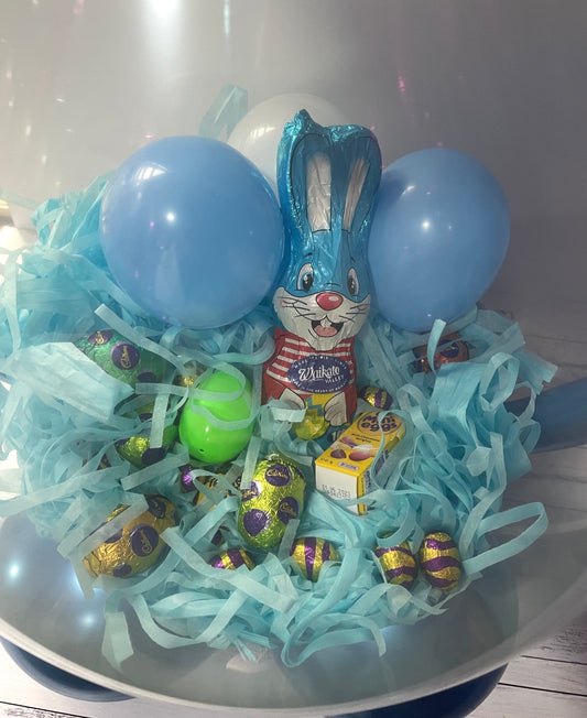 Easter Bunny Stuffed Balloon WITH CHOC BLUE