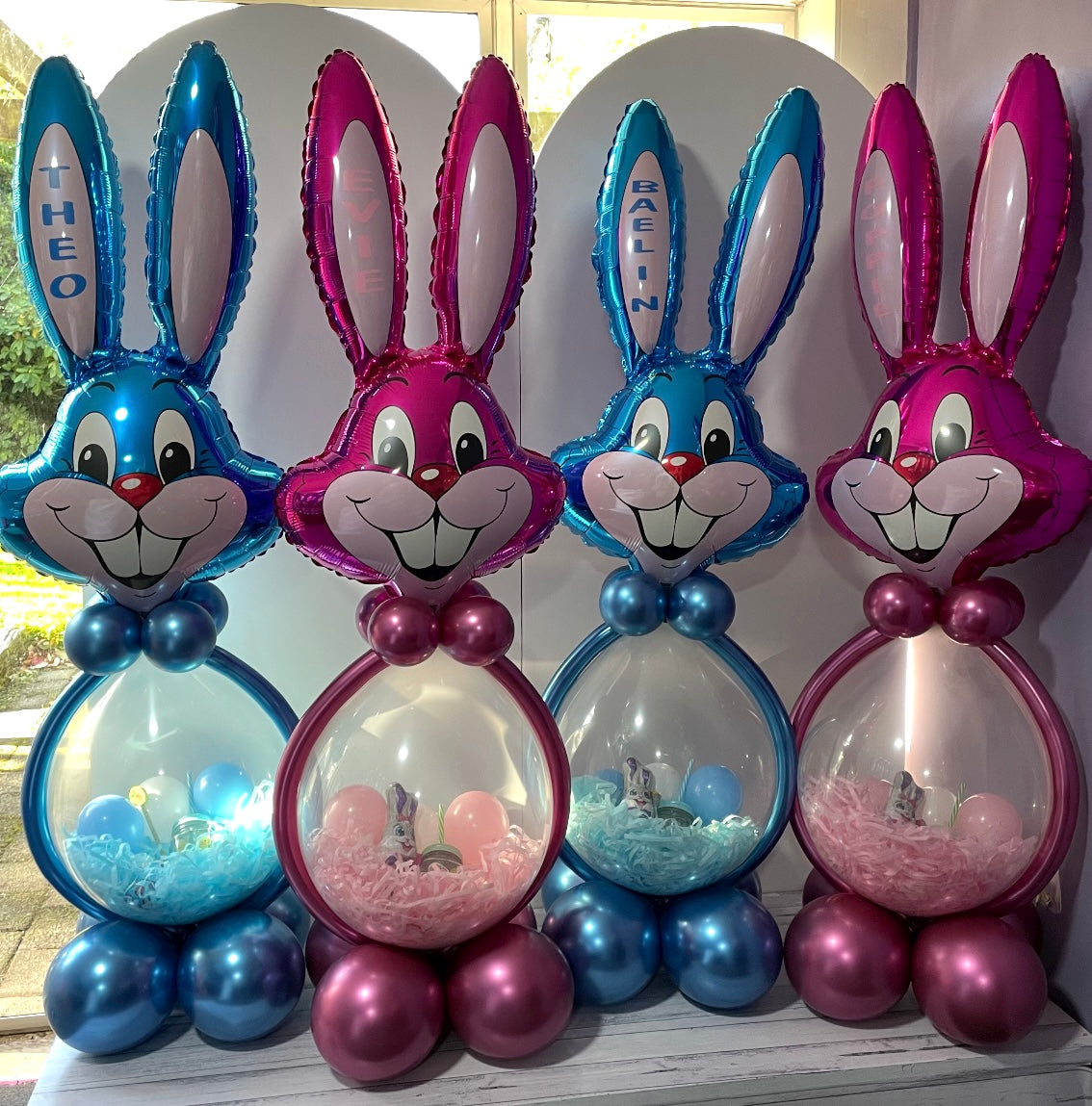 Add NAME to Easter Bunny Stuffed Balloon