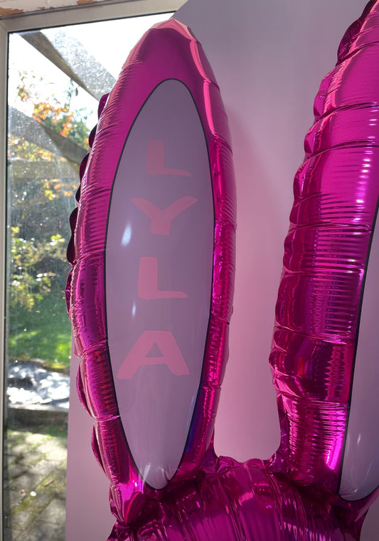 Add NAME to Easter Bunny Stuffed Balloon