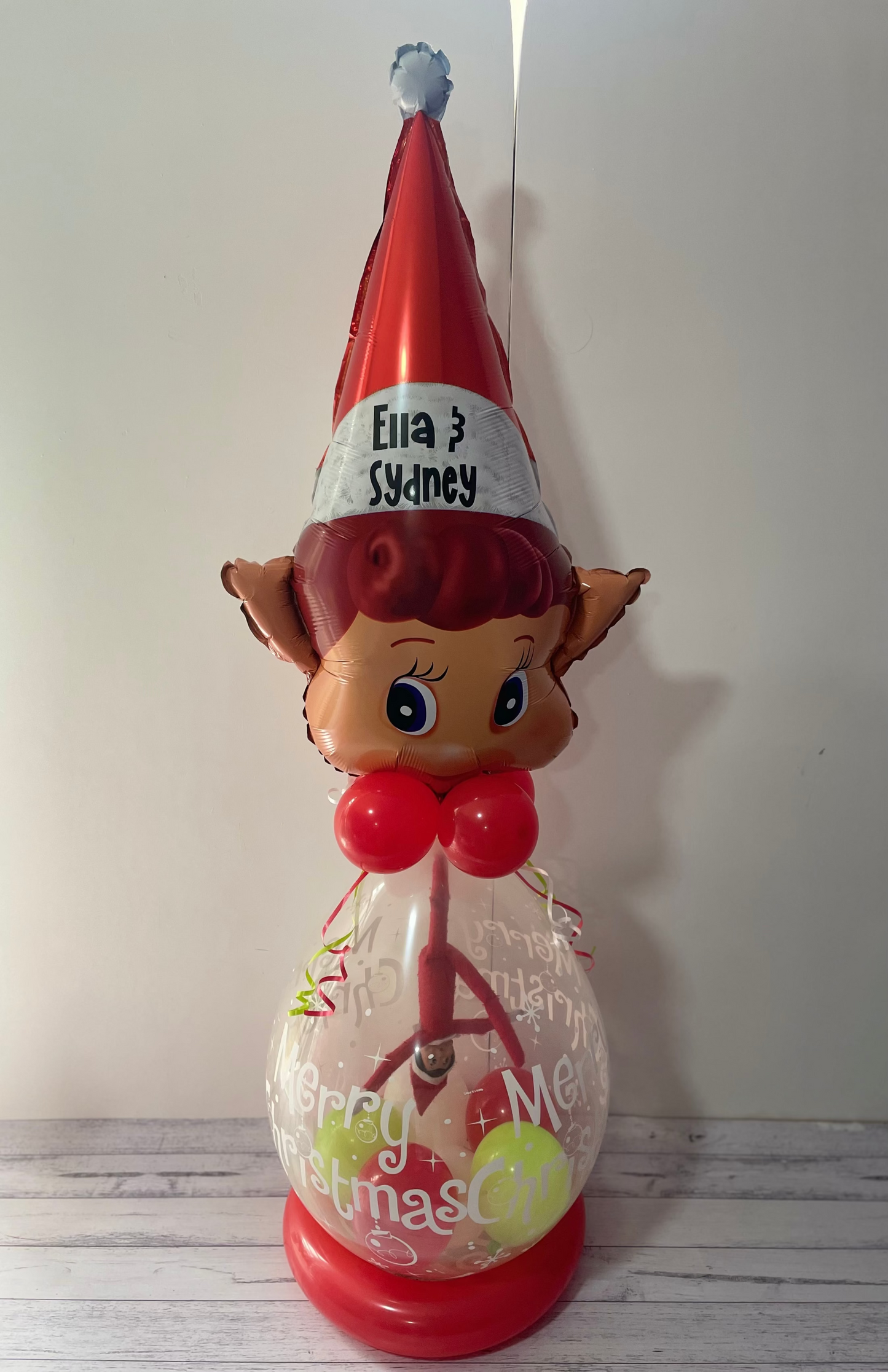 Elf Arrival Balloon with GIRL Elf TOP ELF BALLOON