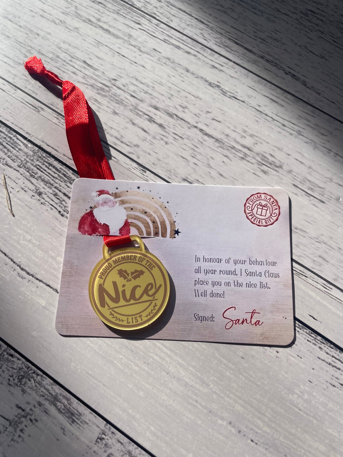Santa Nice List Certificate and Medal