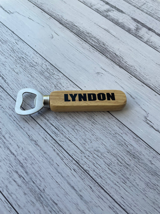 Personalised bottle opener