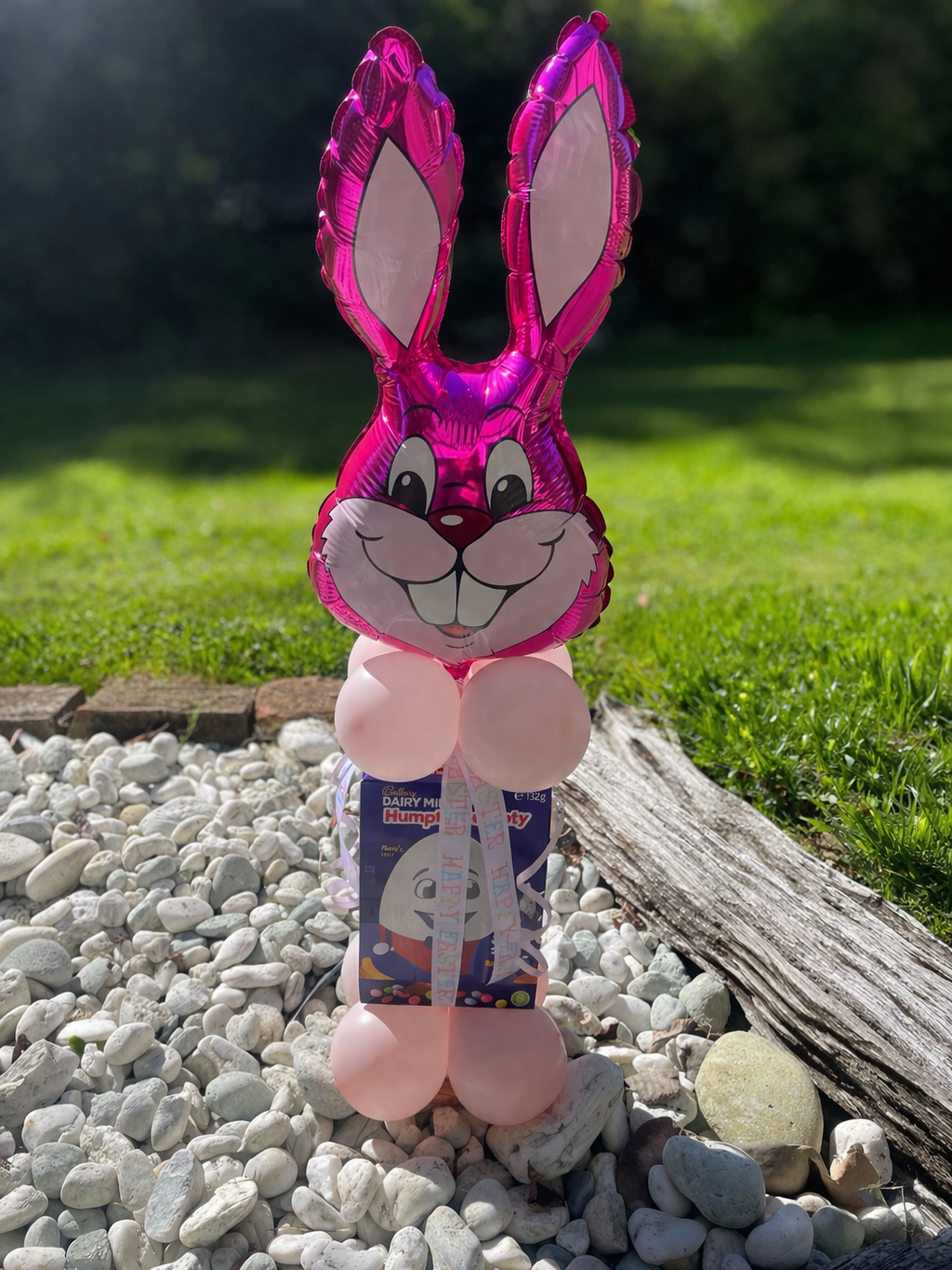 Mini Bunny Balloon with Chocolate Egg Blue