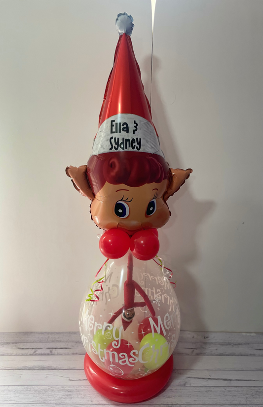 Elf Arrival Balloon with GIRL Elf TOP ELF BALLOON