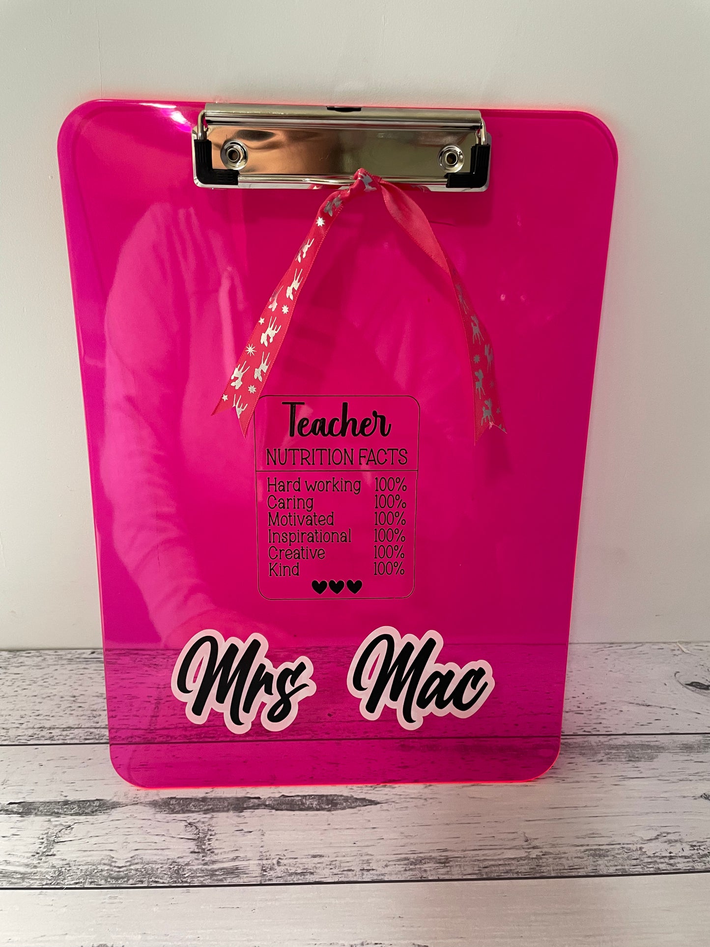 Teacher Gift Personalised Clipboard
