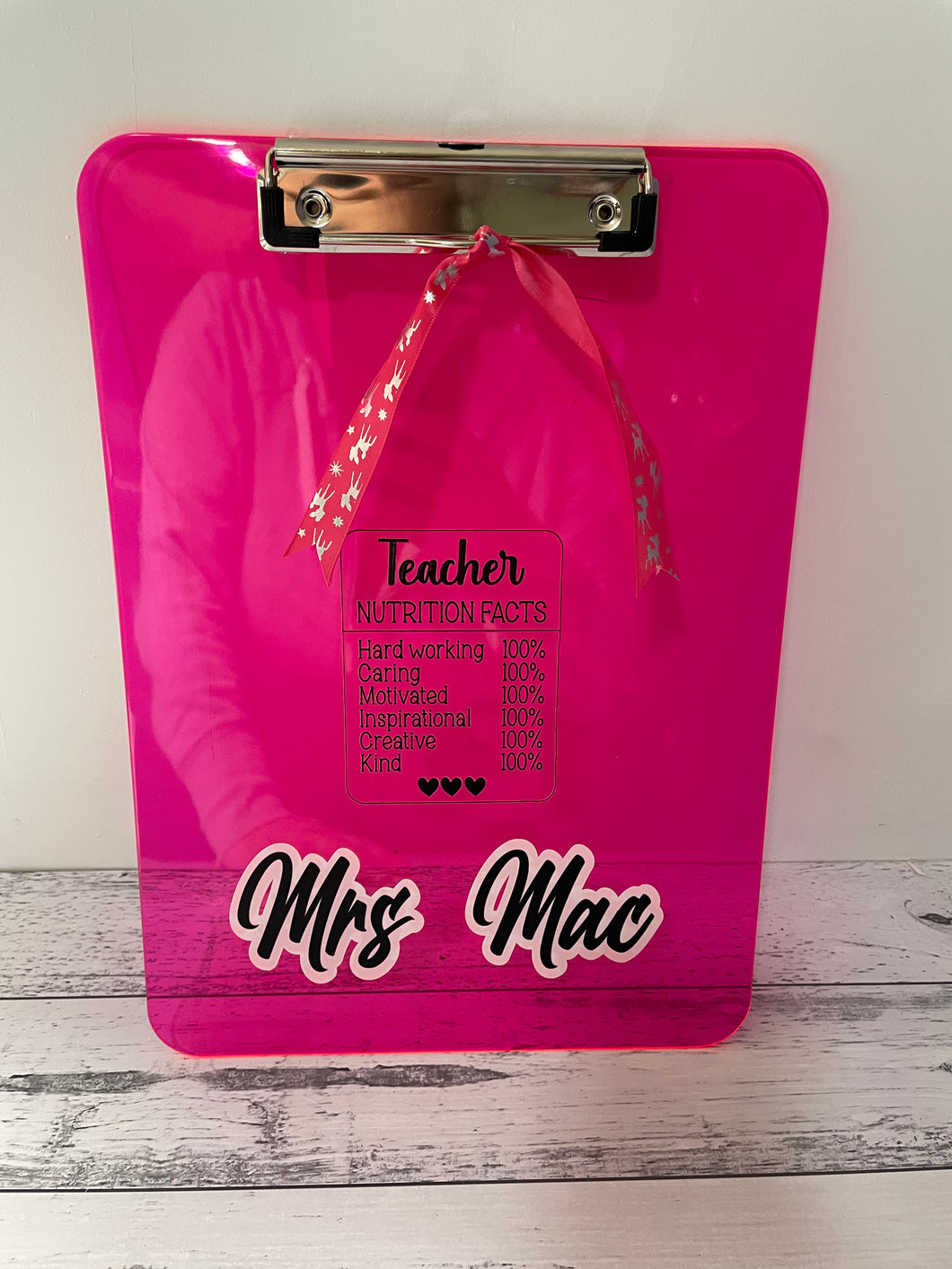 Teacher Gift Personalised Clipboard