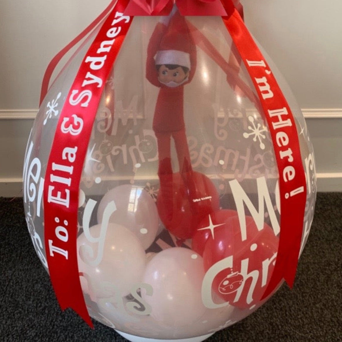 Elf Arrival Balloon BYO RIBBON