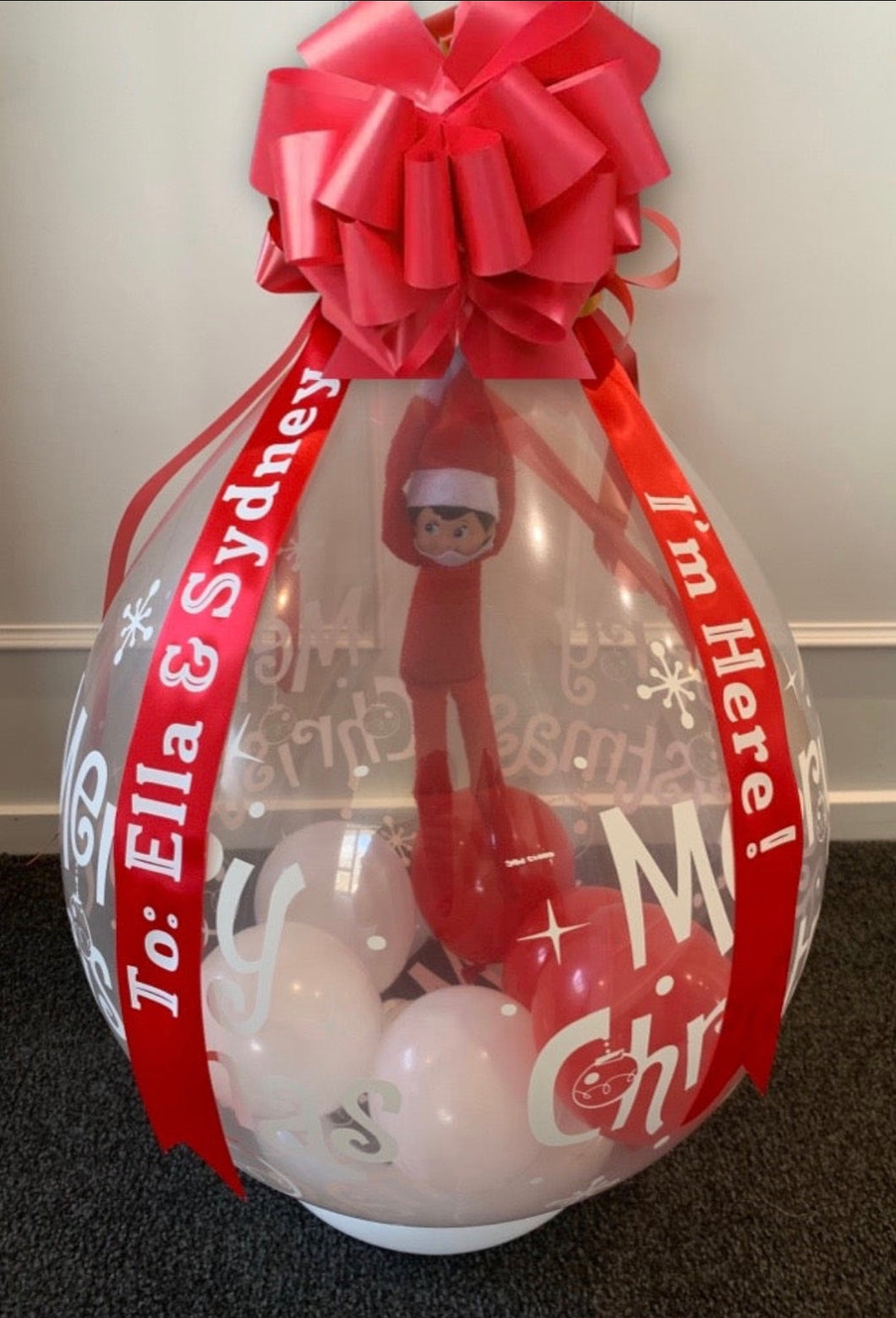 Elf Arrival Balloon BYO RIBBON