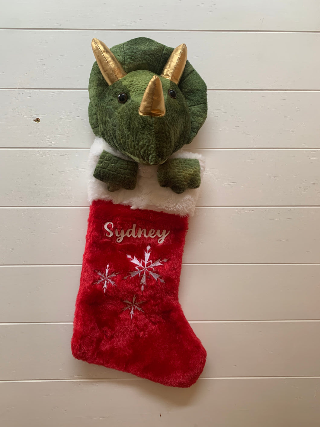 Christmas stocking Dinosaur Personalised